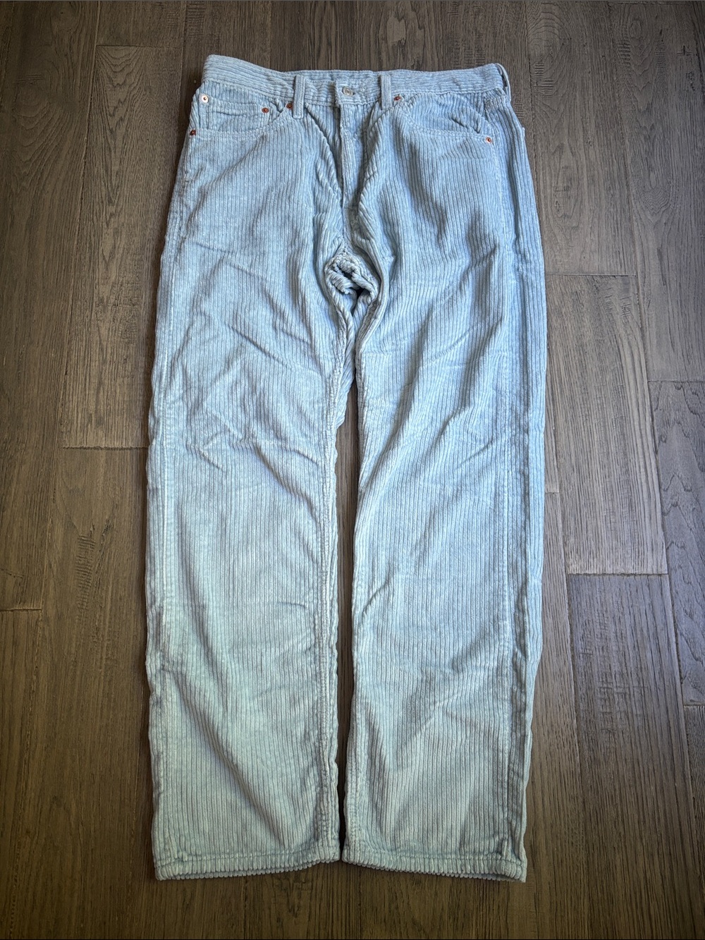 Levis | 505 Taper Slim Fit Soft Corduroy Pants in Baby Blue Size 34 x 30